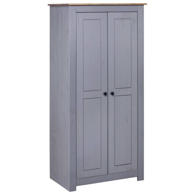 Berkfield Home Wardrobe Grey 80x50x171.5 cm Solid Pine Panama Range