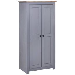 Berkfield Home Wardrobe Grey 80x50x171.5 cm Solid Pine Panama Range