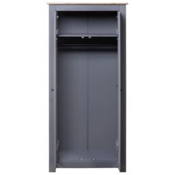 Berkfield Home Wardrobe Grey 80x50x171.5 cm Solid Pine Panama Range - thumbnail 3