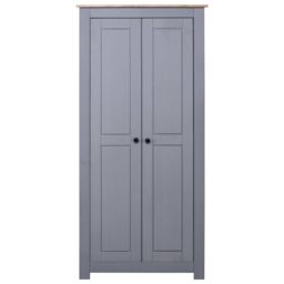 Berkfield Home Wardrobe Grey 80x50x171.5 cm Solid Pine Panama Range - thumbnail 2