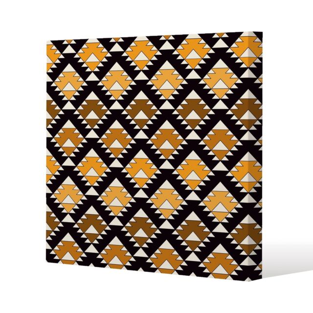 Benjamin Tate Design Repeated triangles geometric background (Canvas Print) / 90 x 90 x 4cm in Natural - Size: 90 x 90 x 4 cm - image 1