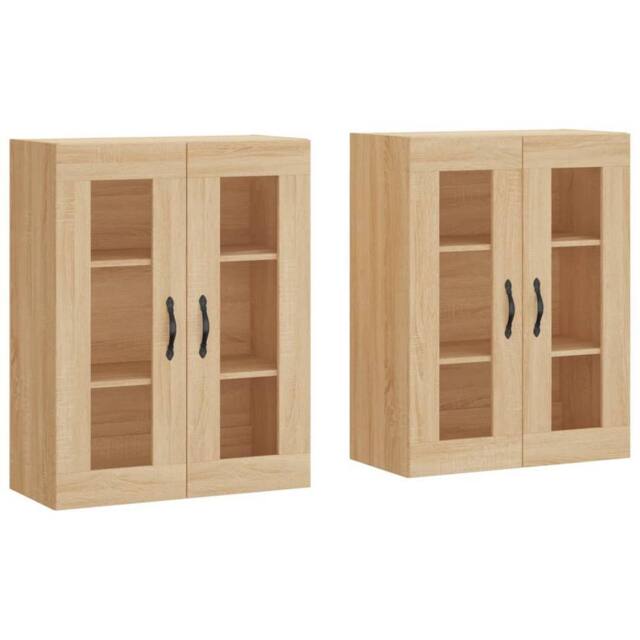Berkfield Home Wall Mounted Cabinets 2 pcs Sonoma Oak Engineered Wood in Light Oak - image 1