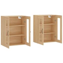 Berkfield Home Wall Mounted Cabinets 2 pcs Sonoma Oak Engineered Wood in Light Oak - thumbnail 4
