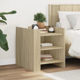 Berkfield Home Bedside Cabinet Sonoma Oak 45x50x50 cm Engineered Wood in Brown - Size: 45 x 50 x 50 cm - thumbnail 1