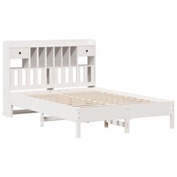 Berkfield Home Bookcase Bed without Mattress White 135x190 cm Double Solid Wood Pine - thumbnail 3