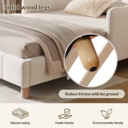 Merax Velvet 3ft Single Corner Daybed with Flexible Layout & Storage Pockets in Beige - thumbnail 7