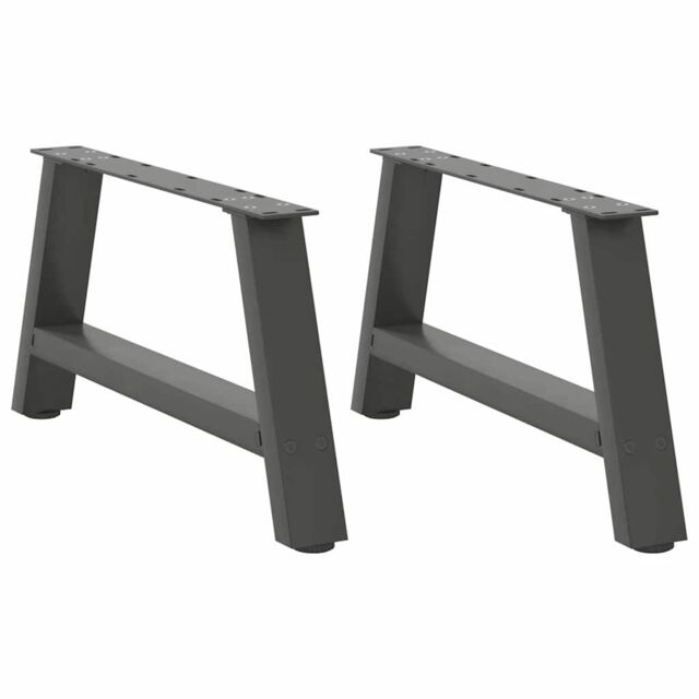 Berkfield Home Coffee Table Legs A-Shaped 2 pcs Anthracite¬†70x(30-31) cm Steel in Black - image 1