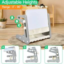 CASART Kids Art Table w/ Chair Toddlers2 in 1 Magnetic Painting Board in Grey - thumbnail 5