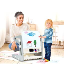 CASART Kids Art Table w/ Chair Toddlers2 in 1 Magnetic Painting Board in Grey - thumbnail 2