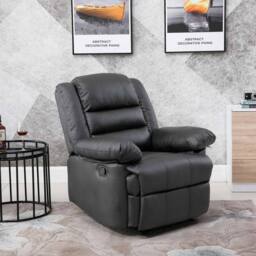 LUXURY LIFE Lansbury Leather Recliner Armchair in Grey - thumbnail 2