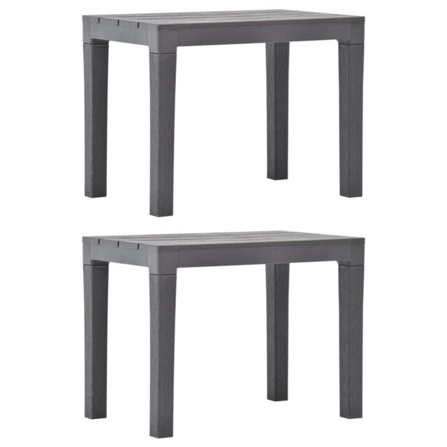 Berkfield Home Garden Benches 2 pcs Mocca Plastic in Grey - image 1