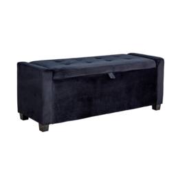 Home Source Ottoman Window Seat Hidden Storage Box Bench Velvet Black Home Living - thumbnail 8