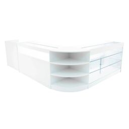Monstershop Hyperion LED Shop Counter Set K1500, B1500, TB60 & LM60 - White - thumbnail 1