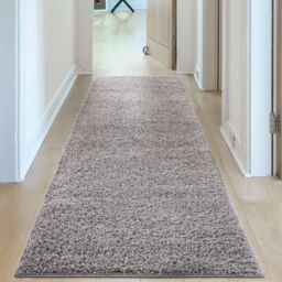 THE RUGS Grey Plain Soft High Pile Shaggy Rugs & Runners Living Room Bedroom - Size: 80 cm x 300 cm - thumbnail 9