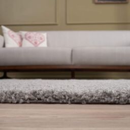 THE RUGS Grey Plain Soft High Pile Shaggy Rugs & Runners Living Room Bedroom - Size: 80 cm x 300 cm - thumbnail 4