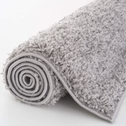 THE RUGS Grey Plain Soft High Pile Shaggy Rugs & Runners Living Room Bedroom - Size: 80 cm x 300 cm - thumbnail 5