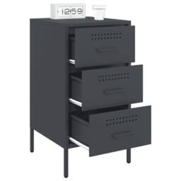 Berkfield Home Bedside Cabinets 2 pcs Anthracite 36x39x68 cm Steel in Dark Grey - Size: 36 x 39 x 68 cm - thumbnail 4