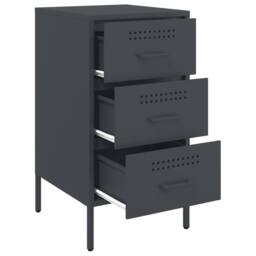 Berkfield Home Bedside Cabinets 2 pcs Anthracite 36x39x68 cm Steel in Dark Grey - Size: 36 x 39 x 68 cm - thumbnail 9