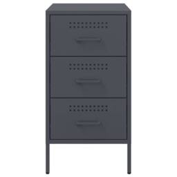 Berkfield Home Bedside Cabinets 2 pcs Anthracite 36x39x68 cm Steel in Dark Grey - Size: 36 x 39 x 68 cm - thumbnail 6