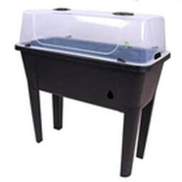 EONLION 52L Elevated Garden Bed Plastic Planter Grow Box with Lid in Black
