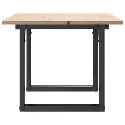 Berkfield Home Coffee Table O-Frame 80x50x40 cm Solid Wood Pine & Steel in Brown - Size: 80 x 50 x 40 cm - thumbnail 5
