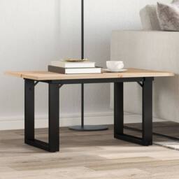 Berkfield Home Coffee Table O-Frame 80x50x40 cm Solid Wood Pine & Steel in Brown - Size: 80 x 50 x 40 cm