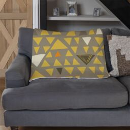 Benjamin Tate Design Yellow Geometric Triangles Blanket in Natural - Size: 120 cm x 150 cm - thumbnail 2