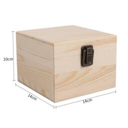 EONLION S-14x14x10cm Plain Wooden Storage Gift Box Home in Natural - Size: 500mm - thumbnail 2