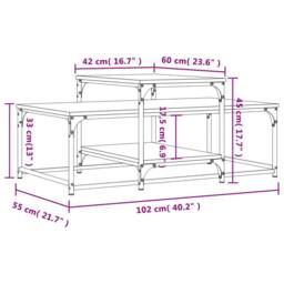 Berkfield Home Coffee Table Black 102x60x45 cm Engineered Wood - Size: 102 x 60 x 45 cm - thumbnail 9