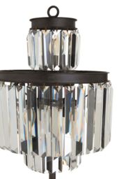 Orsina Art Deco Table Lamp, Elegant Crystal Lighting for Bedroom or Living Room, Statement Iron Frame with 10 Bulbs in Clear - thumbnail 4