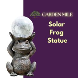 Marco Paul 36cm Resin Colour Changing Frog with Crackle Orb in Silver - thumbnail 5