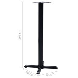Berkfield Home Bistro Table Leg Black 56x56x107 cm Cast Iron - Size: 56 x 56 x 107 cm - thumbnail 6