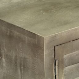 Berkfield Home TV Cabinet Solid Mango Wood Grey with Brass 110x30x48 cm - Size: 110 x 30 x 48 cm - thumbnail 4