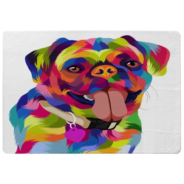 Benjamin Tate Design Amazing Illustration Pop Art Dog Designer Rug in Natural - Size: Large - image 1