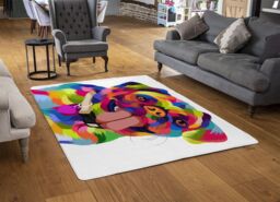 Benjamin Tate Design Amazing Illustration Pop Art Dog Designer Rug in Natural - Size: Large - thumbnail 2