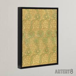 "Artery8 Kennet Floral Pattern Orange Green Framed Canvas Wall Art Print Morris - Size: W24"" x H32""" - thumbnail 2