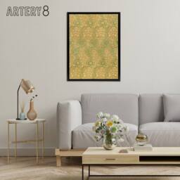 "Artery8 Kennet Floral Pattern Orange Green Framed Canvas Wall Art Print Morris - Size: W24"" x H32""" - thumbnail 3