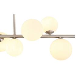 Netlighting Riha Globe Ceiling Light Nickel Matt Opal Glass Shade 9x G9 3000K in Grey - thumbnail 3