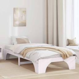 Berkfield Home Bed Frame White Wood 90 x 190 cm Minimalistic Bed Frame - thumbnail 2