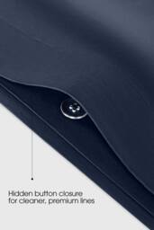 Bedable 100% Cotton Bedding Set Sateen 460 Thread Count - King Size Pillowcase 50x90 cm - Soft Bedding in Navy - Size: Double - thumbnail 7