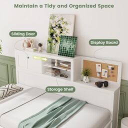 Gymax Single Daybed Guest Bed Frame with Storage Drawers Wooden Slat Support in White - thumbnail 4