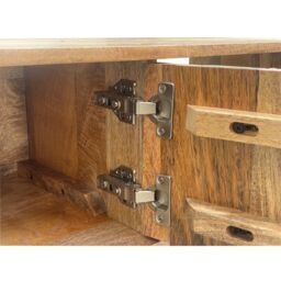 Jaipur Furniture Ltd Geometric TV Unit - Mango Wood - L35 x W118 x H41 cm - Mango Light Finish in Brown - thumbnail 8