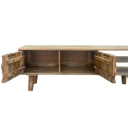 Jaipur Furniture Ltd Geometric TV Unit - Mango Wood - L35 x W118 x H41 cm - Mango Light Finish in Brown - thumbnail 5