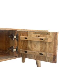 Jaipur Furniture Ltd Geometric TV Unit - Mango Wood - L35 x W118 x H41 cm - Mango Light Finish in Brown - thumbnail 7