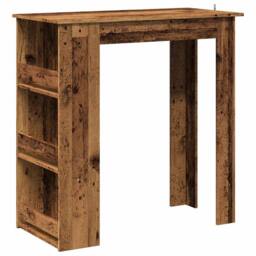 Berkfield Home Bar Table with Storage Rack Old Wood 102x50x103.5 cm in Brown - thumbnail 2