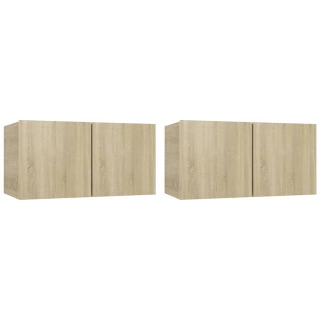 Berkfield Home Hanging TV Cabinets 2 pcs Sonoma Oak 60x30x30 cm in Light Oak - Size: 60 x 30 x 30 cm - image 1