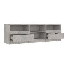 Berkfield Home TV Cabinet Concrete Grey 150x33.5x45 cm Engineered Wood - thumbnail 5