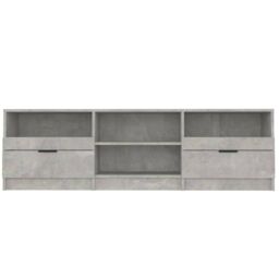 Berkfield Home TV Cabinet Concrete Grey 150x33.5x45 cm Engineered Wood - thumbnail 4
