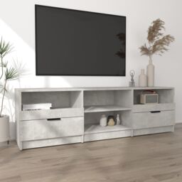 Berkfield Home TV Cabinet Concrete Grey 150x33.5x45 cm Engineered Wood - thumbnail 3