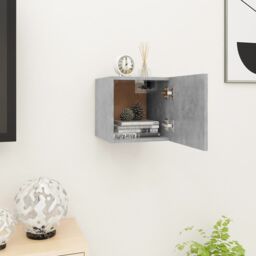 Berkfield Home Wall Mounted TV Cabinet Concrete Grey 30.5x30x30 cm - thumbnail 1